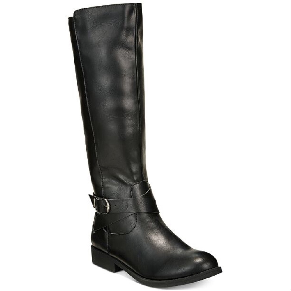 Stylish Flat Buckled Ankle Knee High Riding Boots - Picture 5 of 5
